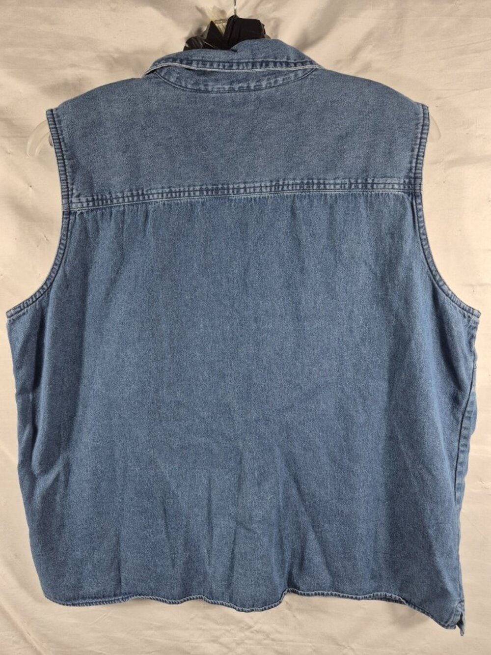 VTG Cabin Creek Women's Blue Denim 100%COTTON Single Pocket Top Plus Size 2X - Picture 4 of 7
